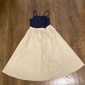Elegant Navy and Tan Women's Casual Dress